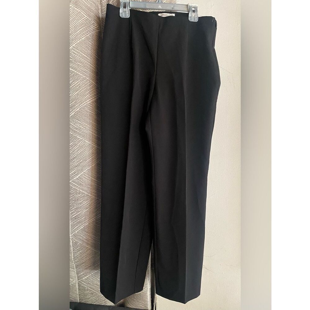 Coldwater Creek Pants Women Black Straight Leg High Waist Trouser Sz 10P NWT